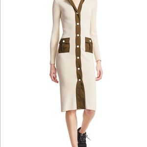 Ganni tech knit bodycon cardigan dress